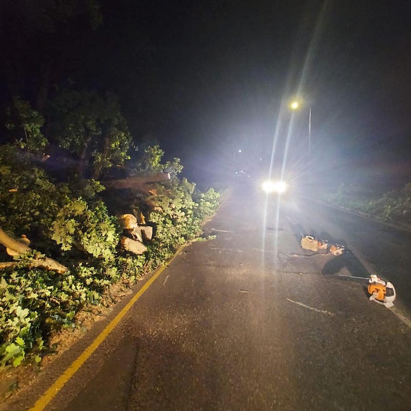 Clearing roads into the night.